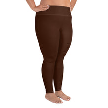 Empower Your Moves: Plus Size Solid Yoga Leggings for Women - Chocolate Exclusive Leggings Plus Size Solid Color Tights Womens