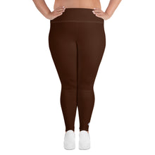 Empower Your Moves: Plus Size Solid Yoga Leggings for Women - Chocolate Exclusive Leggings Plus Size Solid Color Tights Womens