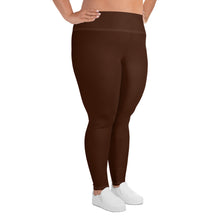 Empower Your Moves: Plus Size Solid Yoga Leggings for Women - Chocolate Exclusive Leggings Plus Size Solid Color Tights Womens