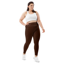 Empower Your Moves: Plus Size Solid Yoga Leggings for Women - Chocolate Exclusive Leggings Plus Size Solid Color Tights Womens