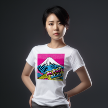 Express Your Style with Mt Fuji Pop Art Women's V-Neck T-Shirts - Vibrant and Unique Designs 002 Athleisure Cotton Exclusive Fujisan Mt Fuji Tees V-neck Womens