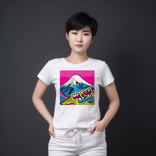 Express Your Style with Mt Fuji Pop Art Women's V-Neck T-Shirts - Vibrant and Unique Designs 002 Athleisure Cotton Exclusive Fujisan Mt Fuji Tees V-neck Womens