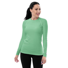 Fashion Meets Function: Women's Solid Color Rash Guard - Vista Blue Exclusive Long Sleeve Rash Guard Solid Color Swimwear Womens