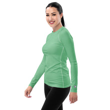 Fashion Meets Function: Women's Solid Color Rash Guard - Vista Blue Exclusive Long Sleeve Rash Guard Solid Color Swimwear Womens