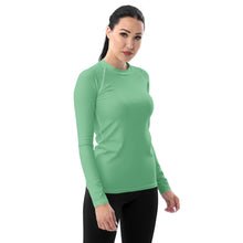Fashion Meets Function: Women's Solid Color Rash Guard - Vista Blue Exclusive Long Sleeve Rash Guard Solid Color Swimwear Womens