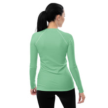 Fashion Meets Function: Women's Solid Color Rash Guard - Vista Blue Exclusive Long Sleeve Rash Guard Solid Color Swimwear Womens