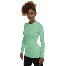 Fashion Meets Function: Women's Solid Color Rash Guard - Vista Blue Exclusive Long Sleeve Rash Guard Solid Color Swimwear Womens