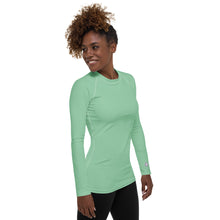 Fashion Meets Function: Women's Solid Color Rash Guard - Vista Blue Exclusive Long Sleeve Rash Guard Solid Color Swimwear Womens