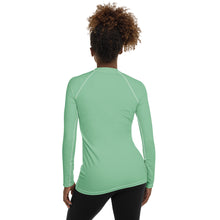 Fashion Meets Function: Women's Solid Color Rash Guard - Vista Blue Exclusive Long Sleeve Rash Guard Solid Color Swimwear Womens