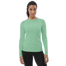 Fashion Meets Function: Women's Solid Color Rash Guard - Vista Blue Exclusive Long Sleeve Rash Guard Solid Color Swimwear Womens