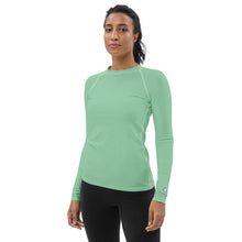 Fashion Meets Function: Women's Solid Color Rash Guard - Vista Blue Exclusive Long Sleeve Rash Guard Solid Color Swimwear Womens