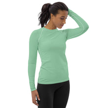 Fashion Meets Function: Women's Solid Color Rash Guard - Vista Blue Exclusive Long Sleeve Rash Guard Solid Color Swimwear Womens