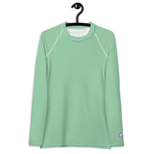 Fashion Meets Function: Women's Solid Color Rash Guard - Vista Blue Exclusive Long Sleeve Rash Guard Solid Color Swimwear Womens