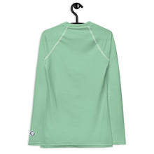 Fashion Meets Function: Women's Solid Color Rash Guard - Vista Blue Exclusive Long Sleeve Rash Guard Solid Color Swimwear Womens