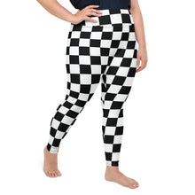 Fashionable Fitness: Women's Plus Size Checkered Leggings Athleisure Checkered Exclusive Leggings Plus Size Running Tights Womens