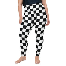 Fashionable Fitness: Women's Plus Size Checkered Leggings Athleisure Checkered Exclusive Leggings Plus Size Running Tights Womens