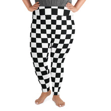 Fashionable Fitness: Women's Plus Size Checkered Leggings Athleisure Checkered Exclusive Leggings Plus Size Running Tights Womens