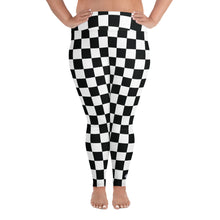 Fashionable Fitness: Women's Plus Size Checkered Leggings Athleisure Checkered Exclusive Leggings Plus Size Running Tights Womens