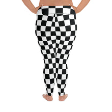Fashionable Fitness: Women's Plus Size Checkered Leggings Athleisure Checkered Exclusive Leggings Plus Size Running Tights Womens