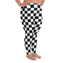 Fashionable Fitness: Women's Plus Size Checkered Leggings Athleisure Checkered Exclusive Leggings Plus Size Running Tights Womens