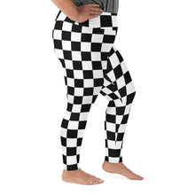 Fashionable Fitness: Women's Plus Size Checkered Leggings Athleisure Checkered Exclusive Leggings Plus Size Running Tights Womens