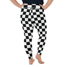 Fashionable Fitness: Women's Plus Size Checkered Leggings Athleisure Checkered Exclusive Leggings Plus Size Running Tights Womens