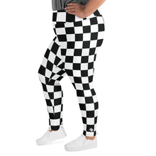 Fashionable Fitness: Women's Plus Size Checkered Leggings Athleisure Checkered Exclusive Leggings Plus Size Running Tights Womens