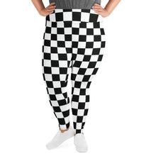 Fashionable Fitness: Women's Plus Size Checkered Leggings Athleisure Checkered Exclusive Leggings Plus Size Running Tights Womens