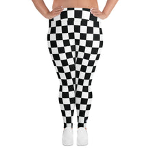 Fashionable Fitness: Women's Plus Size Checkered Leggings Athleisure Checkered Exclusive Leggings Plus Size Running Tights Womens