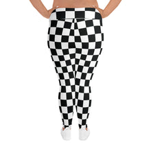 Fashionable Fitness: Women's Plus Size Checkered Leggings Athleisure Checkered Exclusive Leggings Plus Size Running Tights Womens