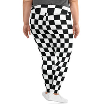 Fashionable Fitness: Women's Plus Size Checkered Leggings Athleisure Checkered Exclusive Leggings Plus Size Running Tights Womens