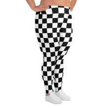 Fashionable Fitness: Women's Plus Size Checkered Leggings Athleisure Checkered Exclusive Leggings Plus Size Running Tights Womens