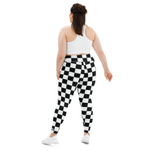 Fashionable Fitness: Women's Plus Size Checkered Leggings Athleisure Checkered Exclusive Leggings Plus Size Running Tights Womens