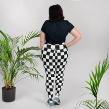 Fashionable Fitness: Women's Plus Size Checkered Leggings Athleisure Checkered Exclusive Leggings Plus Size Running Tights Womens