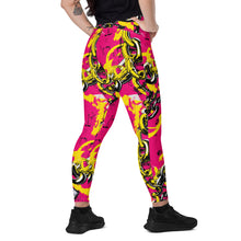Fashionable Functionality: Women's Golden Chains 001 Mile After Mile Running Leggings with Pockets Exclusive Leggings Running Tights Womens