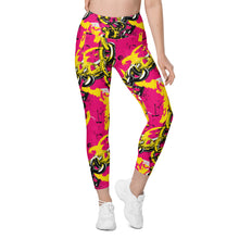 Fashionable Functionality: Women's Golden Chains 001 Mile After Mile Running Leggings with Pockets Exclusive Leggings Running Tights Womens