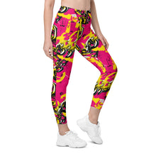 Fashionable Functionality: Women's Golden Chains 001 Mile After Mile Running Leggings with Pockets Exclusive Leggings Running Tights Womens