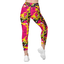 Fashionable Functionality: Women's Golden Chains 001 Mile After Mile Running Leggings with Pockets Exclusive Leggings Running Tights Womens
