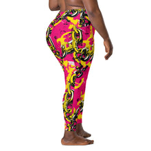 Fashionable Functionality: Women's Golden Chains 001 Mile After Mile Running Leggings with Pockets Exclusive Leggings Running Tights Womens