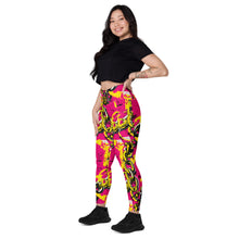 Fashionable Functionality: Women's Golden Chains 001 Mile After Mile Running Leggings with Pockets Exclusive Leggings Running Tights Womens