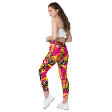 Fashionable Functionality: Women's Golden Chains 001 Mile After Mile Running Leggings with Pockets Exclusive Leggings Running Tights Womens