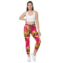 Fashionable Functionality: Women's Golden Chains 001 Mile After Mile Running Leggings with Pockets Exclusive Leggings Running Tights Womens
