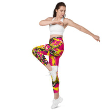 Fashionable Functionality: Women's Golden Chains 001 Mile After Mile Running Leggings with Pockets Exclusive Leggings Running Tights Womens