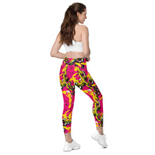 Fashionable Functionality: Women's Golden Chains 001 Mile After Mile Running Leggings with Pockets Exclusive Leggings Running Tights Womens