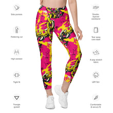 Fashionable Functionality: Women's Golden Chains 001 Mile After Mile Running Leggings with Pockets Exclusive Leggings Running Tights Womens