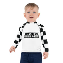 Fashionable Protection: Kids Boys' Checkered Long Sleeve Rash - Blanc Jiu-Jitsu Boys Checkered Exclusive Kids Long Sleeve Rash Guard