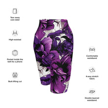 Floral Fitness: Women's Mile After Mile Biker Shorts - Purple Flowers 001 Exclusive Leggings Running Shorts Tights Womens