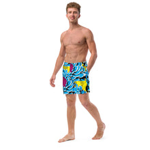 Floral Fun: Men's Dahlia Print 002 Swim Trunks Exclusive Mens Shorts Swimwear