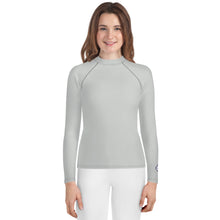 Girls Active Rash Guard – Solid Long Sleeve Youth Top for Martial Arts – Smoke