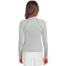 Girls Active Rash Guard – Solid Long Sleeve Youth Top for Martial Arts – Smoke